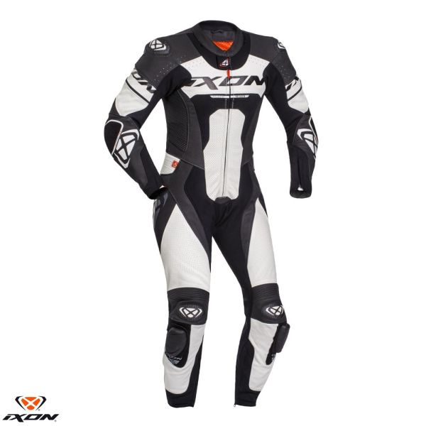 Leather Race Suits Ixon Leather Moto SuitJackal MS Black/White 24