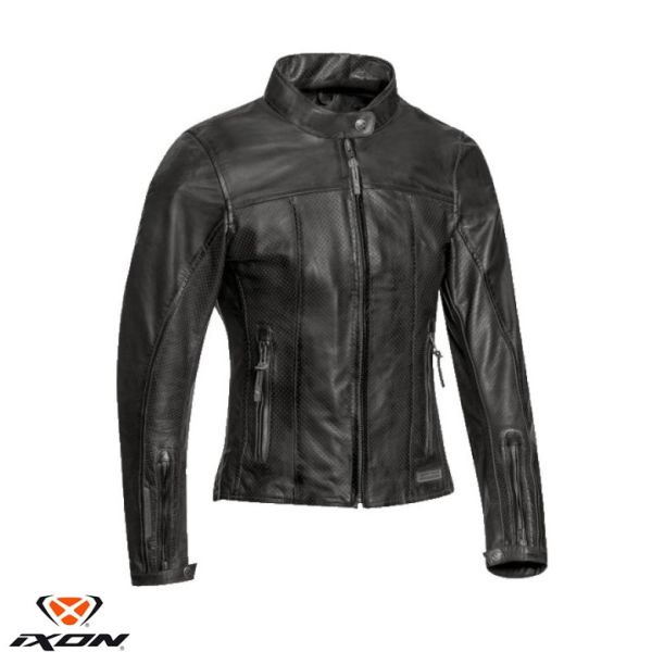  Ixon Lady Moto Leather Jacket Urban Crank Air LS Black 24