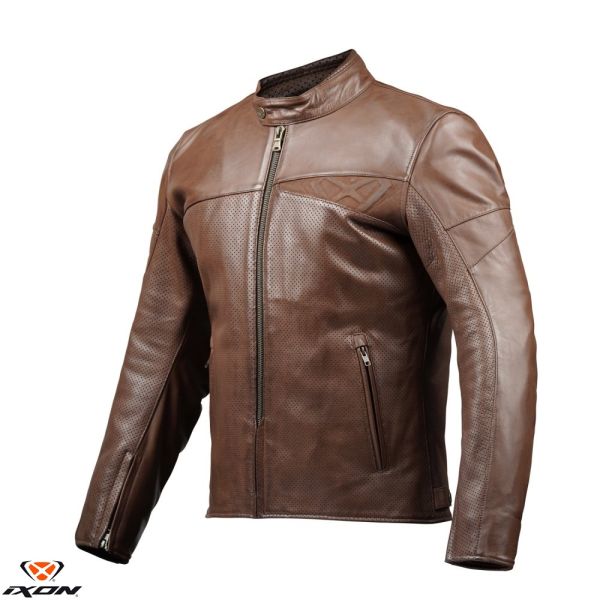  Ixon Moto Leather Jacket Urban Crancky Air MS Brown 24