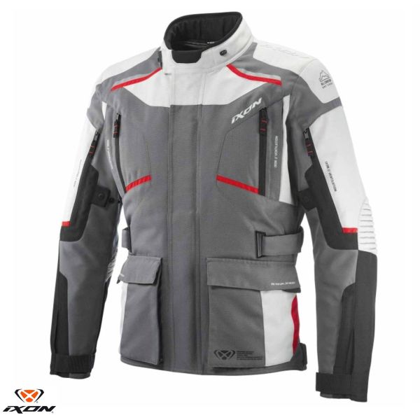  Ixon Textile Moto Jacket Touring Midgard MS Gray/Black/Red 24