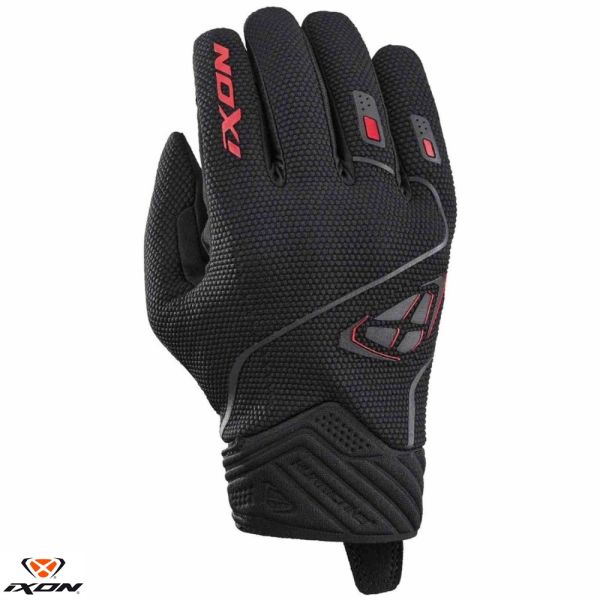 Gloves Racing Ixon Textile Moto Gloves Hurricane 2 MS Black/Red 24