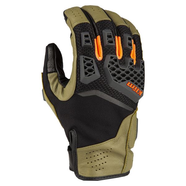 Gloves Touring Klim Baja S4 Touring Gloves Sage/Strike Orange