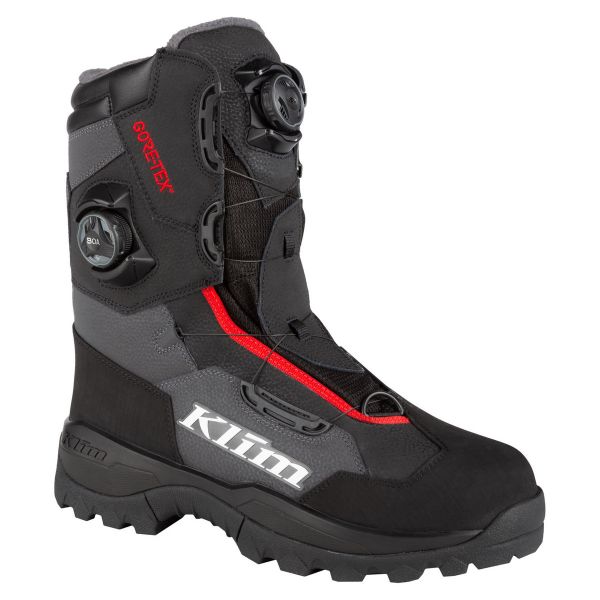 Boots Klim Snowmobil Boots Adrenaline Pro GTX BOA Boot Asphalt - High Risk Red