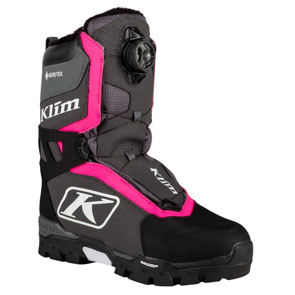 Women's Boots Klim Snowmobil Boots Lady Aurora GTX BOA Boot Knockout Pink