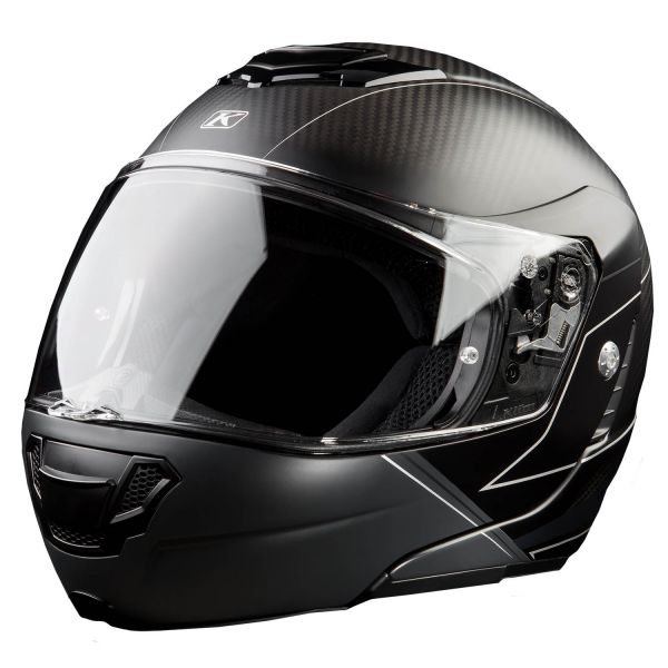 Flip up helmets Klim TK1200 Karbon Modular Helmet ECE/DOT Skyline Matte Black