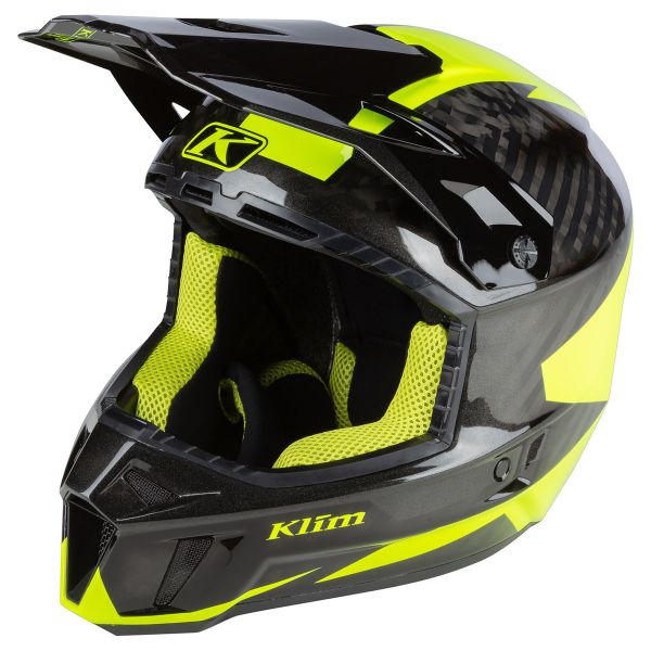  Klim Snowmobil Helmet F3 Carbon ECE Ripper Hi-Vis