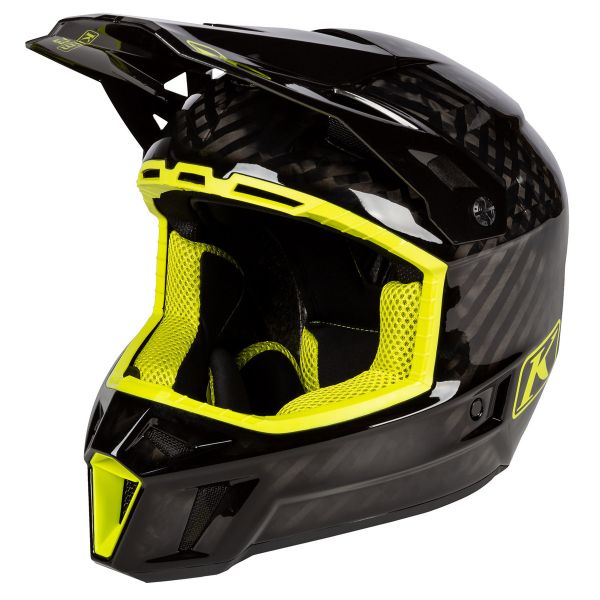 Casti Cross-Enduro Klim Casca Moto Enduro Klim F3 Carbon Helmet ECE Hi-Vis