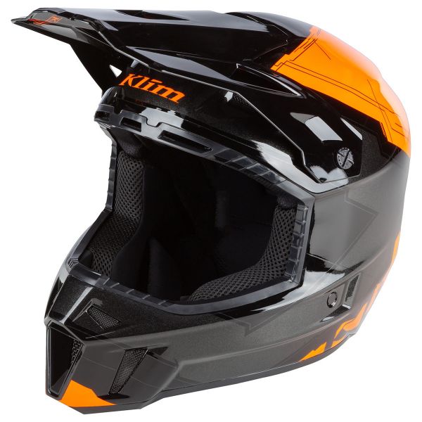 Helmets Klim Snowmobil Helmet F3 ECE Verge Strike Orange