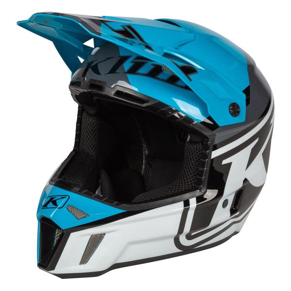  Klim Casca Snowmobil F3 Helmet ECE Disarray Vivid Blue