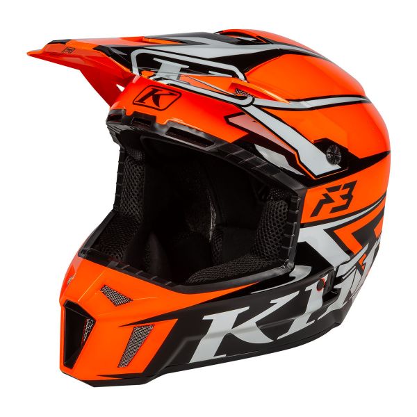 Helmets MX-Enduro Klim Snow Helmet F3 ECE Stark Strike Orange