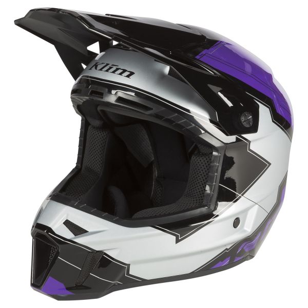 Helmets Klim F3 Snowmobil Helmet ECE Verge Heliotrope/Metallic Silver