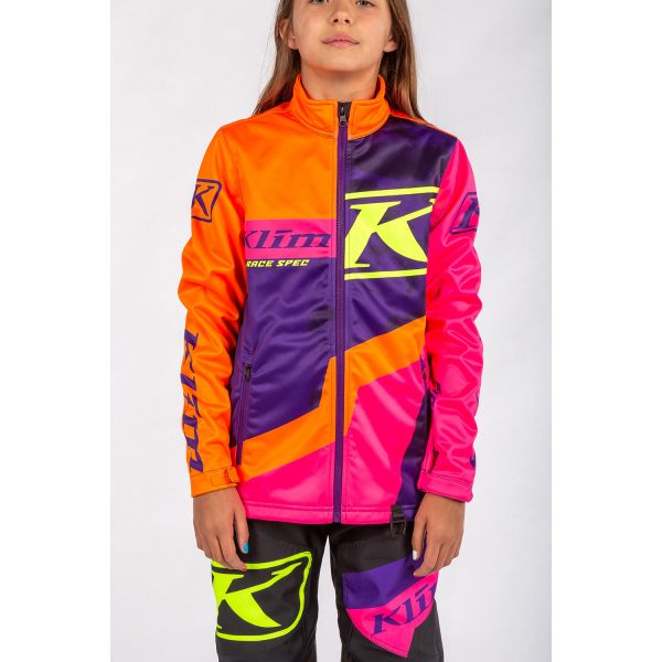Kids Jackets Klim Youth Snowmobil Revolt Jacket Heliotrope/Knockout Pink