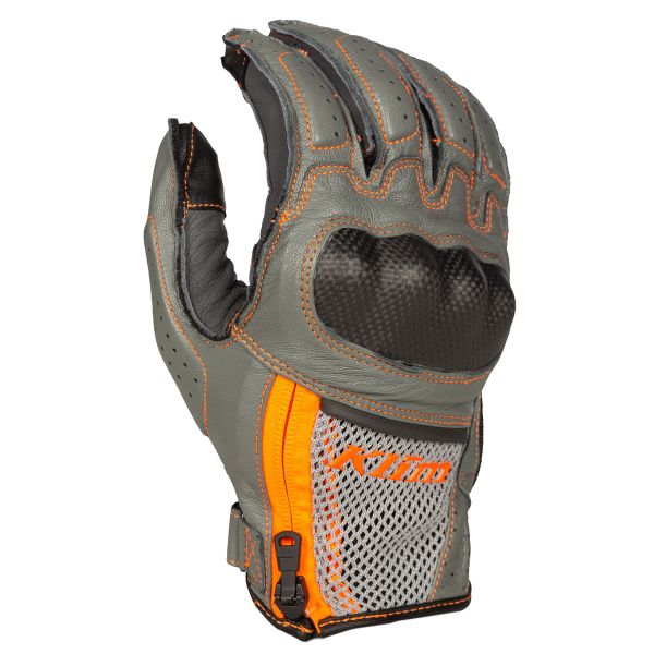 Gloves Touring Klim Leather Moto Gloves Induction Cool Gray/Strike Orange