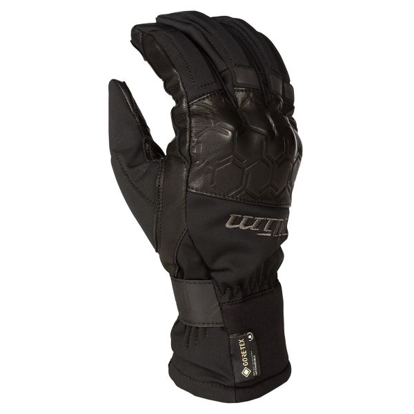 Gloves Touring Klim Leather/Textile Moto Gloves Vanguard GTX Long Glove Stealth Black