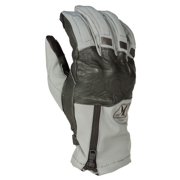 Gloves Touring Klim Leather/Textile Moto Gloves Vanguard GTX Short Glove Monument Gray