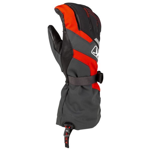 Gloves Klim Snowmobil Gloves Insulated Powerxross Gauntlet High Risk Red