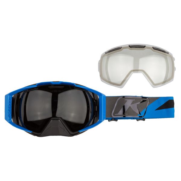 Goggles Klim Oculus Goggle Dissent Electric Blue Lemonade Photochromic Clear to Smoke and Clear