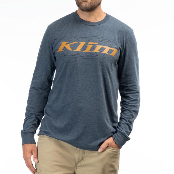 Casual T-shirts/Shirts Klim K Corp LS Tee Navy Frost/Golden Brown 24