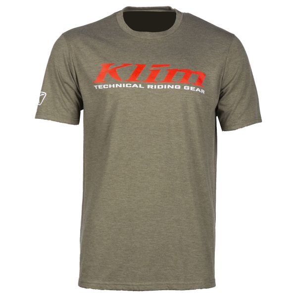 Casual T-shirts/Shirts Klim K Corp SS T Military Green/Risk Red Tee