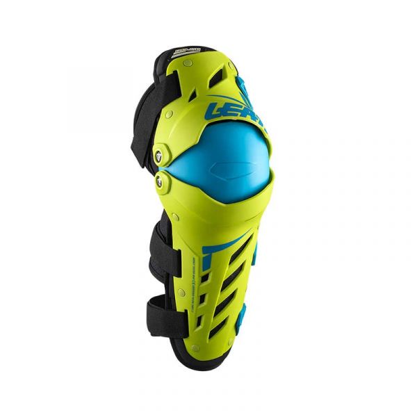  Leatt Moto MX Knee/Shin Guard Dual Axis Lime/Blue