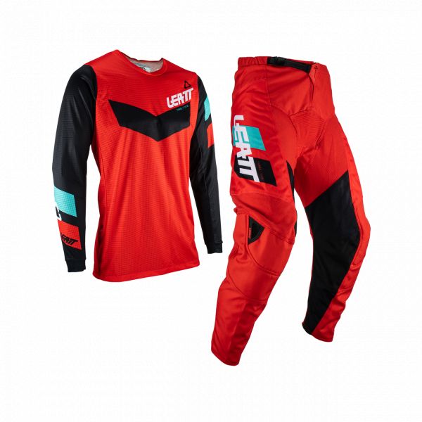 Combos MX-Enduro Leatt Youth Combo Jersey + Pants Ride Kit Moto 3.5 Red
