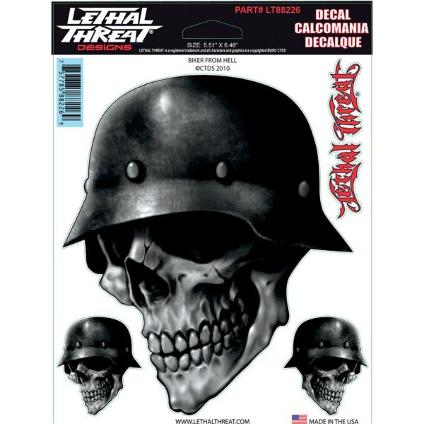  Lethal Threat Decal Biker From Hell