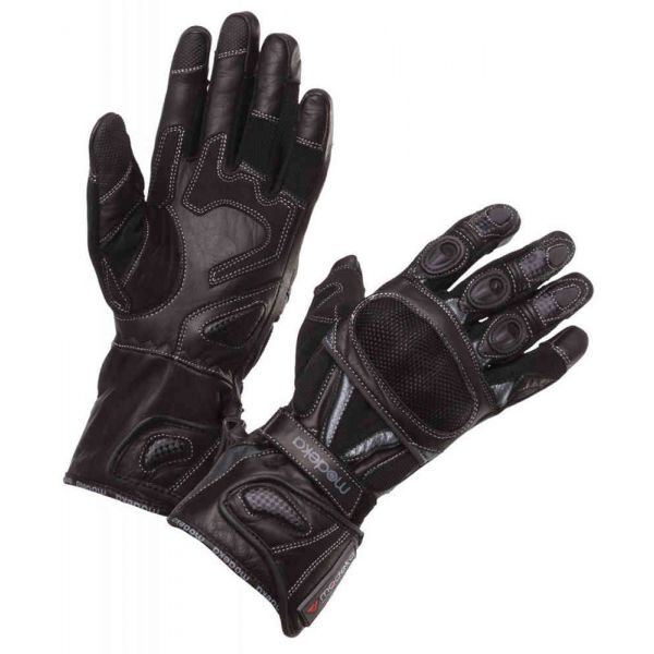  Modeka Sahara Traveller Black Leather Gloves