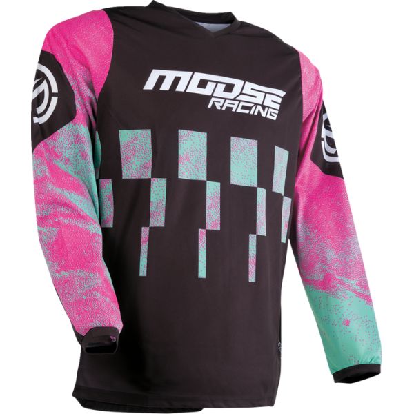  Moose Racing Moto Enduro/MX Jersey Qualifier Black/Pink 24