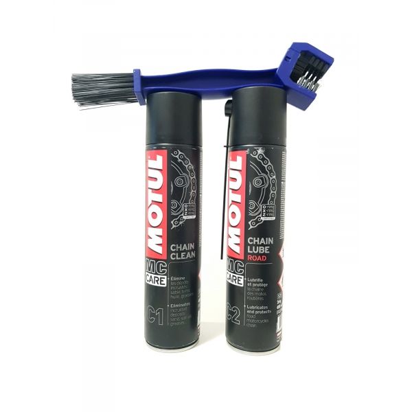  Moto24 Essentials Kit Chain Cleaning+Lube Motul Road