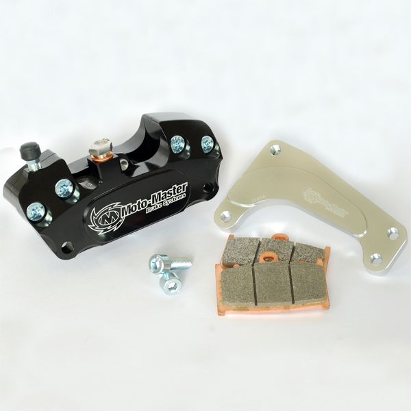Kit Upgrade Frana Motomaster Kit Etrier Frana 4 pistoane + Adaptor Supermoto Racing Negru - 210015