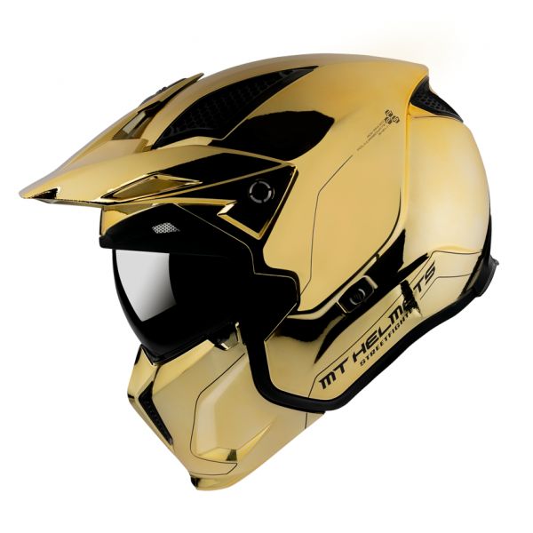 ATV Helmets MT Helmets Casca Moto ATV Streetfighter SV A9 Chrome Gold Glossy  2021