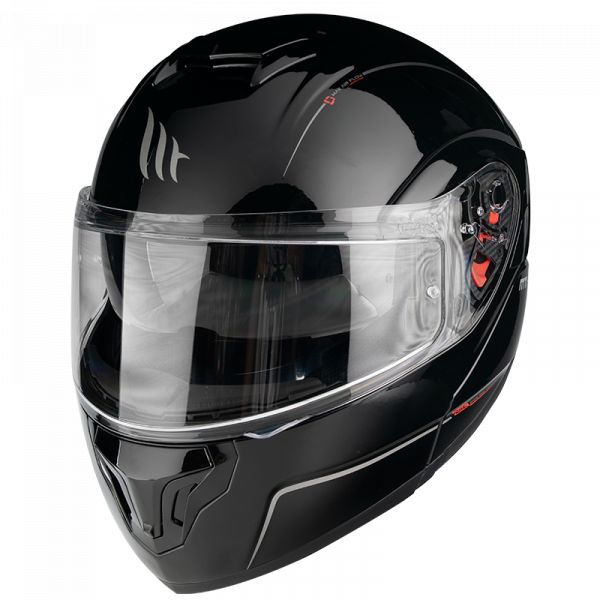 Flip up helmets MT Helmets Flip-Up Moto Helmet Atom SV Solid Gloss Black