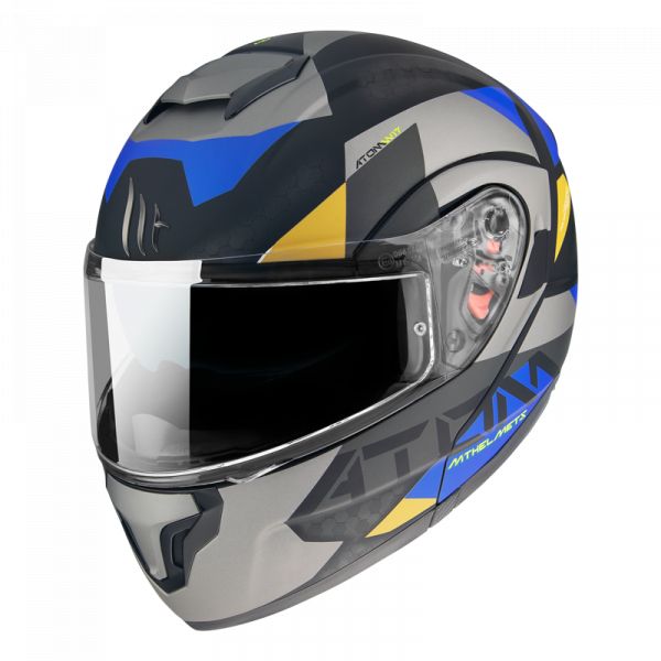 Flip up helmets MT Helmets Flip-Up Moto Helmet Atom SV W17 A2 Matt Gray