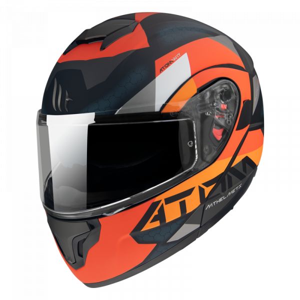 Flip up helmets MT Helmets Flip-Up Moto Helmet Atom SV W17 A4 Matt Orange