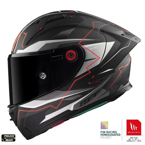 Full face helmets MT Helmets Full-Face Moto Helmet Kre Carbon Kraker C5 Red Matt 2023