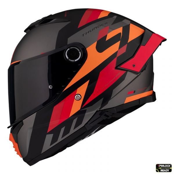  MT Helmets Full-Face Moto Helmet Thunder 4 SV Ergo C7  Black/Red/Orange