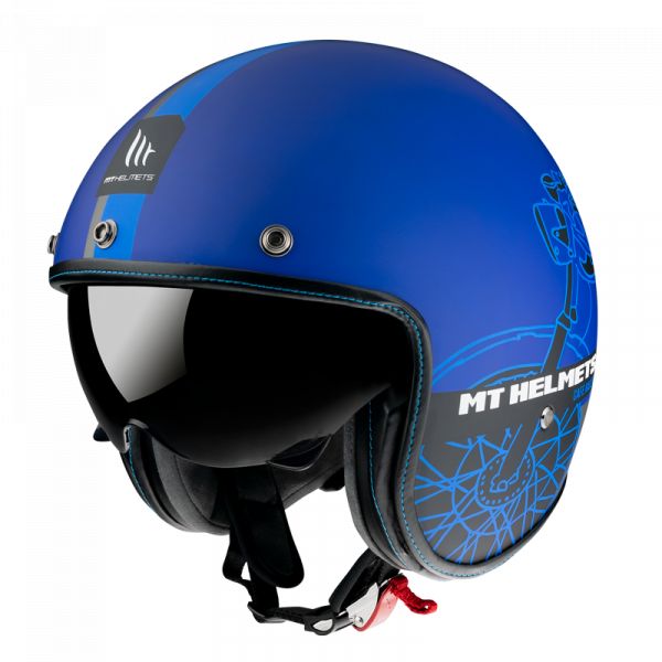 Jet helmets MT Helmets Jet Moto Helmet Caf? Racer B7 Gloss Blue