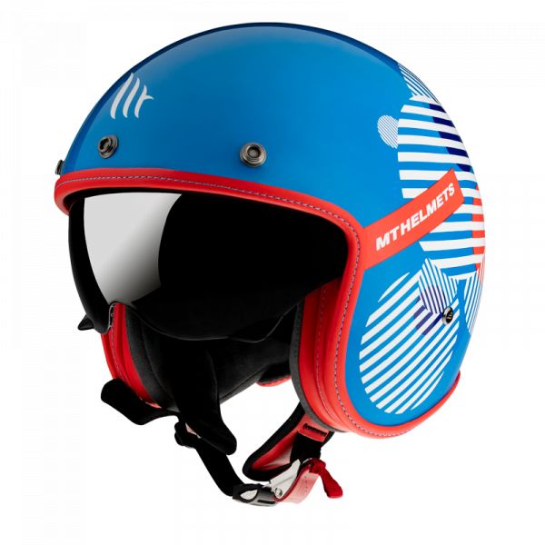  MT Helmets Jet Moto Helmet Le Mans 2 Zero F7 Gloss Blue