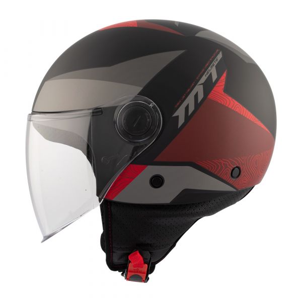 Jet helmets MT Helmets Jet Moto Helmet Street Solid B5 Black/Red