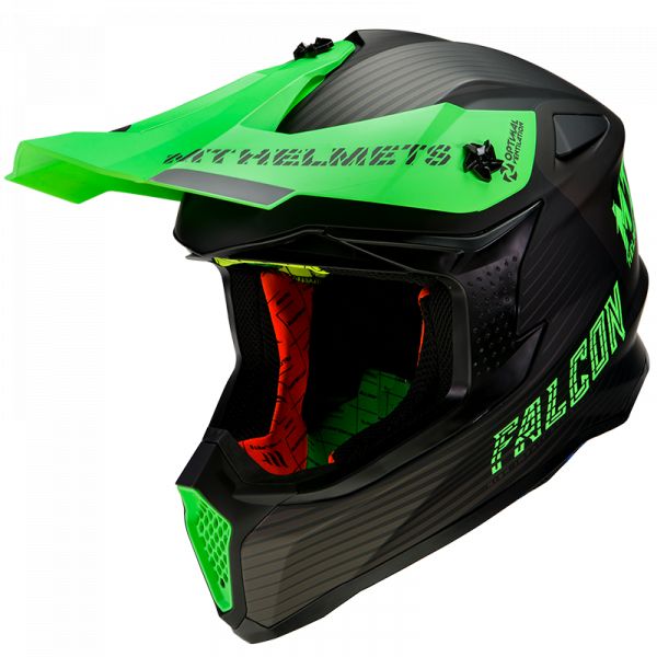 Helmets MX-Enduro MT Helmets MX Moto Helmet Falcon System D6 Matt Fluor Green