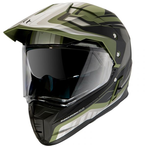  MT Helmets Casca Moto MX Synchrony Duosport SV Black/ Military Green