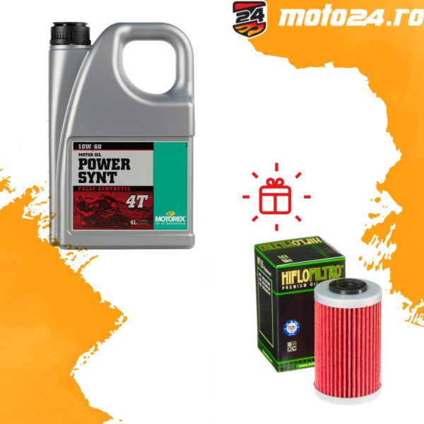 Motorex Special Offer Power Synt 10W60 4L Bonus: Oil Filter Hiflofiltro by choice (Max.35 Ron)