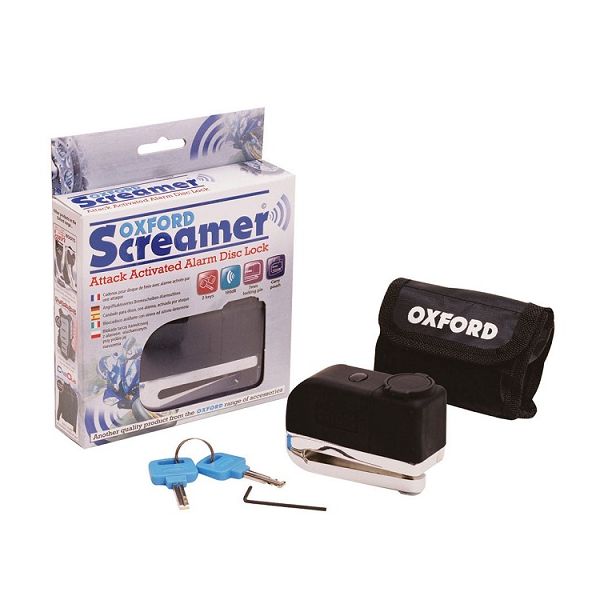 Anti theft Oxford Screamer disc alarm lock - chrome