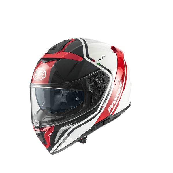 Full face helmets Premier Helmets Full-Face Moto-Helmet Devil PH 2 Glossy Red/White/Black 2024