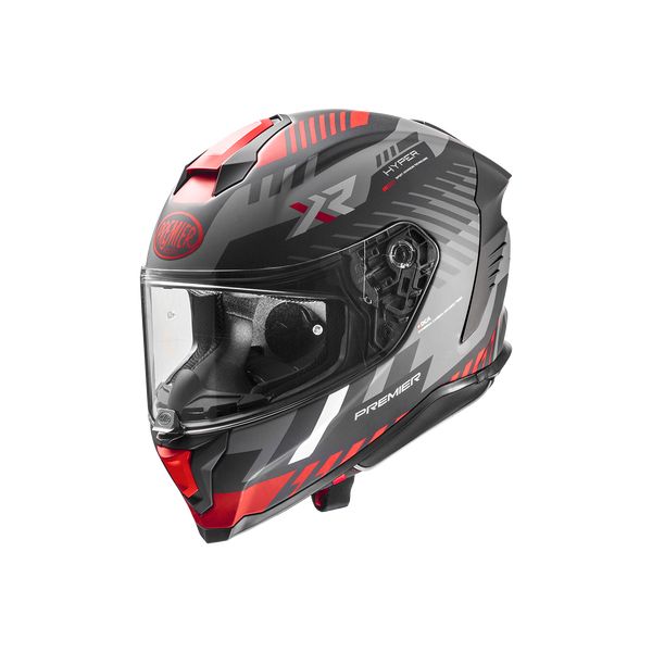 Full face helmets Premier Helmets Full-Face Moto-Helmet Hyper XR 92BM Black Matt/Gray/Red 2024