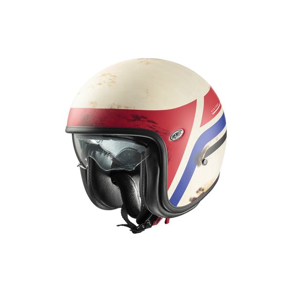 Jet helmets Premier Helmets Open-Face/Jet Moto Helmet Vintage K8BM Matt White/Blue/Red 2024