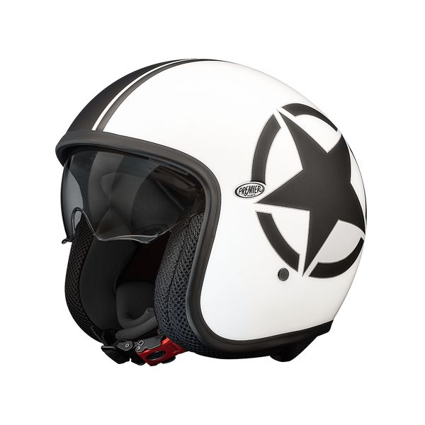  Premier Helmets Open-Face/Jet Moto Helmet Vintage SG 8BM White/Black 2024