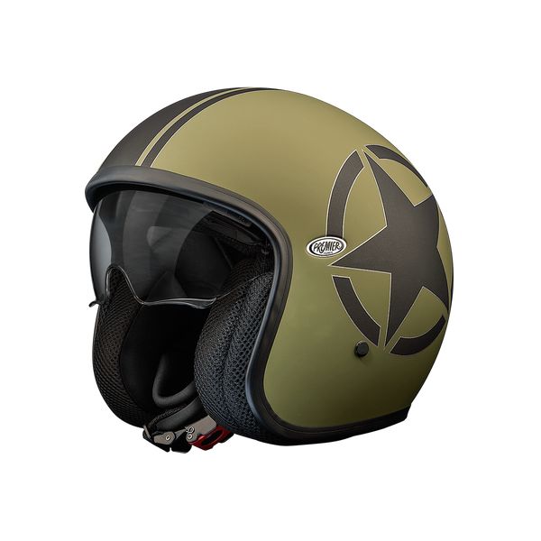 Jet helmets Premier Helmets Open-Face/Jet Moto Helmet Vintage SG MILBM Matt Olive/Black 2024