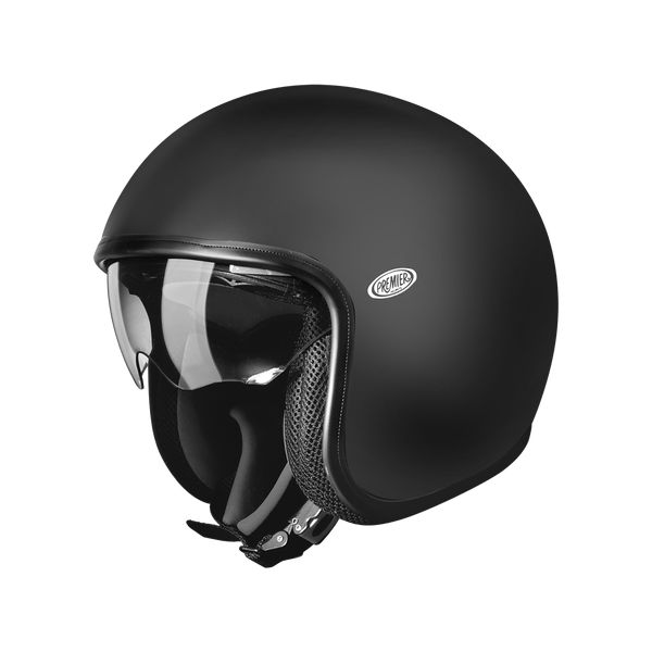  Premier Helmets Open-Face/Jet Moto Helmet Vintage U9BM Matt Black 2024