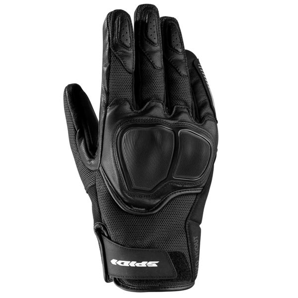 Gloves Racing Spidi Leather/Textile Moto Gloves NKD H2OUT Black